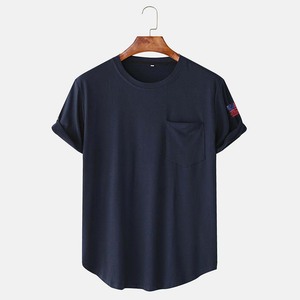 2022 personnalisé en gros hommes T-Shirt haute rue Style broderie impression numérique haute qualité tricoté blanc T-Shirt Logo - Product Image 6