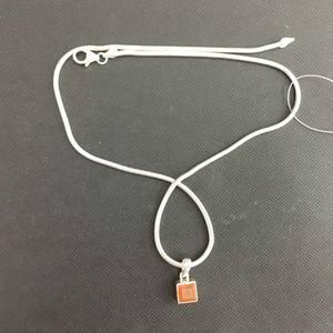 Pendentif carré en cornaline serti de pierres précieuses en argent sterling 925 pour femmes, léger, bijoux de haute qualité - Product Image 4