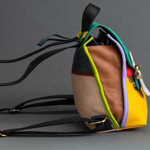 latest design leather backpack <b>bag</b> <b>pack</b> sling satchel for women school travel is sturdy colourful bright - Product Image 6