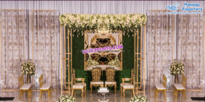 ฉากหลังโลหะรูปดอกบัวสำหรับงานแต่งงาน,ฉากหลังงานแต่งทำจากโลหะสีทองราคาไม่แพงกรอบโลหะรูปทรงดอกไม้สำหรับงานแต่งงาน - Product Image 6
