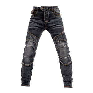 Los mejores pantalones vaqueros para bicicleta de Moto para hombre, estilo acanalado clasificado AA con forro de aramida, protección primaria CE, técnica lavada fabricada - Product Image 2