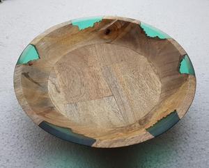 Bol de vaisselle en bois d'acacia de conception artisanale indienne avec cuillère bol de service alimentaire pour Restaurant hôtel maison mariage - Product Image 4