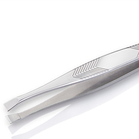 Pince à épiler NGHIA Superlative T-06 en acier inoxydable plaqué gris, longueur 95,5 mm, pour manucure et pédicure, marque d'exportation