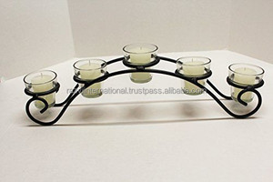 Bougeoir votif en verre plaqué or en forme de zigzag en acier inoxydable pour la décoration de la maison pour les occasions de Pâques - Product Image 5