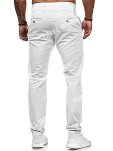 Pantalones vaqueros elásticos para hombre, Vaqueros informales lisos de cintura media con bolsillo - Product Image 2