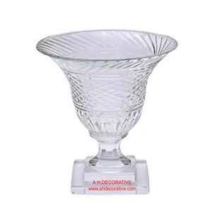 Прозрачная стеклянная чаша для цветов для украшения стола, уникальный дизайн, роскошная стеклянная чаша для цветов на основании
