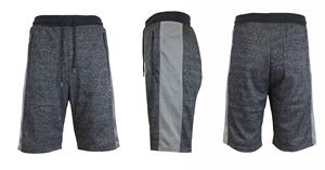 Short de sport décontracté pour hommes, gris clair, anti-rides, respirant, tricoté en polyester, avec logo personnalisé, durable - Product Image 2