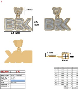 VVS Moissanite Diamond Pendant & Charms Oro Rosa Blanco de 14K con certificación de GRA Certificado Diamond Pendant - Product Image 2