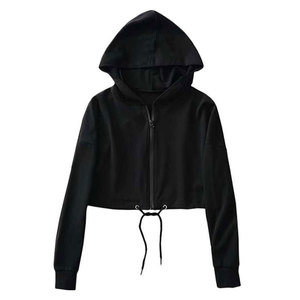 เสื้อฮู้ดผ้าฝ้ายตัวสั้นสำหรับผู้หญิงเสื้อผ้าลำลองแนวสปอร์ตออกแบบได้ตามต้องการ - Product Image 1