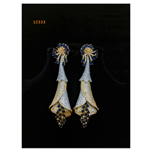 Boucles d'oreilles de mariage africain élégantes en diamant américain pour fêtes, cadeaux, fiançailles - Product Image 1