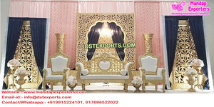 Panneaux d'art de mariage africains en Fiber, cadran sculpté pour décoration de scène de mariage, avec arrière-plan blanc, fabriqué en malaisie - Product Image 3