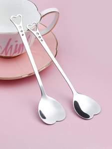 Cuchara de acero inoxidable con forma de corazón romántico Ideal para regalar cubiertos elegantes para té, café, postre y Decoración de cocina - Product Image 3