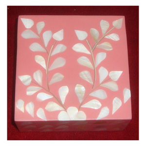 Caja de joyería con diseño Floral para madre de perla, caja con incrustación de hueso Natural, a bajo precio, venta al por mayor - Product Image 1