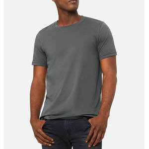 เสื้อยืดคอกลมแขนสั้นสำหรับทั้งชายและหญิงเสื้อยืดผ้าแคนวาส3005สีชาร์โคลเสื้อยืดพิมพ์โลโก้ได้ตามต้องการ - Product Image 2