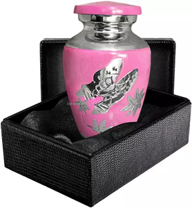 Butterfly Engraved Purple Small Brass/Aluminum <b>Urn</b> Unique Memorial Keepsake <b>for</b> Pet's Cremation <b>Ashes</b> Storage <b>for</b> Funerals - Product Image 4