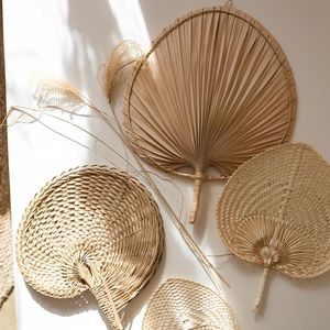 Abanico Tropical de rafia Natural, abanico tejido de bambú 99GD - Product Image 4