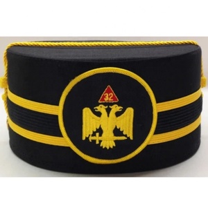 Gorro de corona masónica de 3rd grados, sombrero de copa escocesa púrpura, bulón bordado a mano - Product Image 5
