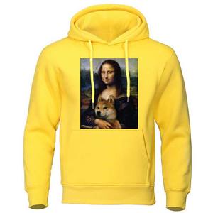 Mona Lisa Esthétique Drôle Sweat à Capuche Haute Qualité Polaire Sweat Raglan Pull Street Wear pour Hommes Femmes Hip Hop Hiver 3D - Product Image 6
