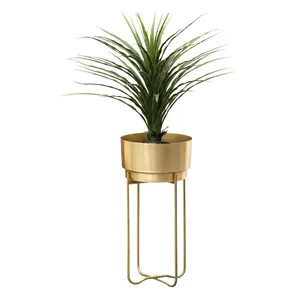 Custom Design Metalen Goud Planter Pot Stand Voor Woonkamer Slaapkamer Display Plant Stand Hoge Indoor Plant Stand