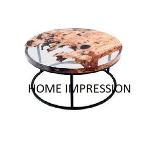Nouveauté, table basse époxy de luxe en résine avec support en métal doré, meubles en résine les plus vendus au monde, tables modernes en première vente - Product Image 6