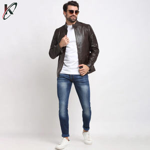 Veste en cuir noir de haute qualité pour hommes pour l'hiver col montant manteau de peau personnalisé pour garçon d'automne nouveaux hommes - Product Image 4