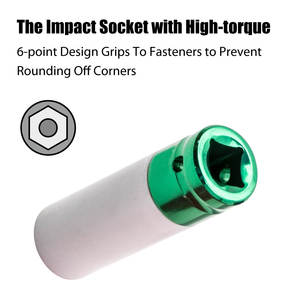 5pcs Colorful 1/2" Drive Alloy Wheel <b>Deep</b> <b>Impact</b> Gun Nut <b>Socket</b> <b>Set</b> 15-22mm Nylon Sleeve Taiwan Made - Product Image 3