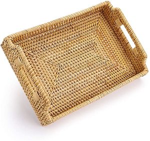 Bandeja redonda de ratán para servir, diseño tejido de la más alta calidad, perfecto para decoración de Ramadán Eid y servicio de comida - Product Image 4