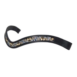 Bandeaux en cuir indien de haute qualité avec accessoires de cheval équestre respirants Bling - Product Image 1
