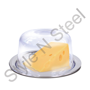 ถาดเค้กทรงกลมพร้อมฝาอะคริลิคสแตนเลสของตกแต่งบ้านงานหัตถกรรมทำมือถาดเค้กผลไม้พร้อมจานผลไม้ - Product Image 2