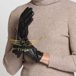 Gant polyvalent en cuir de mouton véritable pour hommes, chaud et confortable pour les textos à écran tactile et la conduite. - Product Image 5