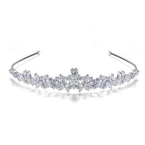 Mariée de Mariage de luxe Zircon Tiara Couronnes Princesse Reine Pageant Clair CZ Bijoux Bandeau Accessoire De Cheveux De Mariage Bling Bijoux - Product Image 6