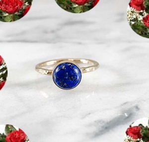 ชุดแหวน925กรอบ Lapis Lazuli ทรงกลมขนาด10มม. เครื่องประดับเงินสเตอร์ลิงสำหรับเป็นของขวัญวันเกิด - Product Image 1