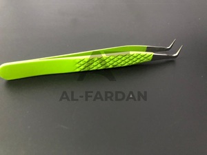 Volumen ruso 90 grados agarre de diamante amarillo pinzas de extensión de pestañas Acero inoxidable japonés con punta puntiaguda - Product Image 4