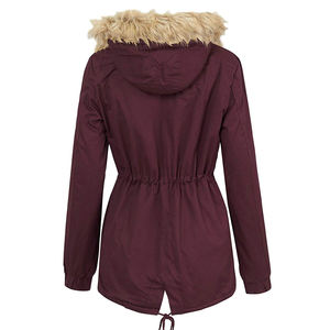 2021 Woman <b>Ladies</b> Faux Fur <b>Hooded</b> Parka Jacket Custom Oversized Jackets For Women - Product Image 3