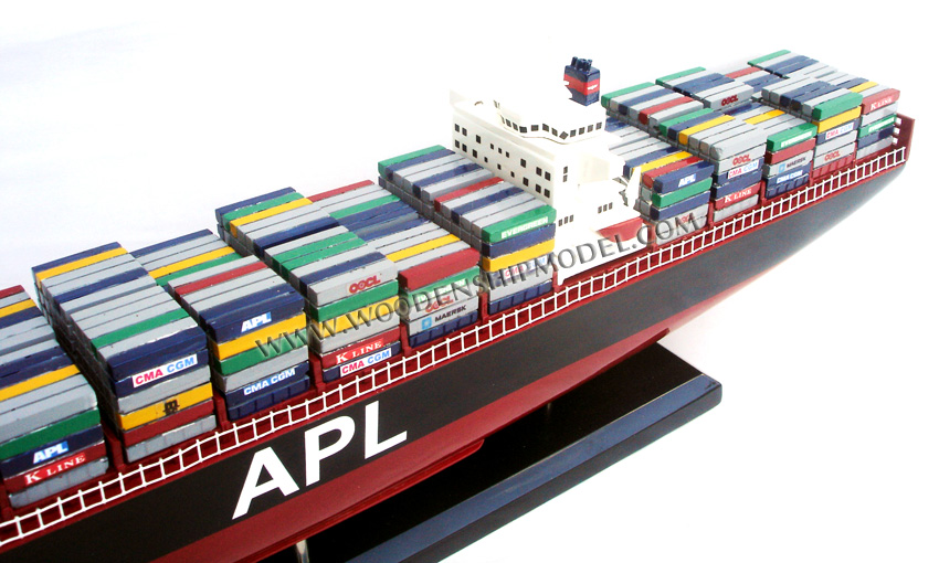 コンテナ船模型　APL CHINA A.P.L CONTAINER SHIP - WOODEN MODEL SHIP by GIA NHIEN CO., LTD