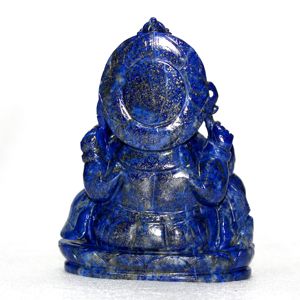 Figurine religieuse Ganesha en lapis-lazuli naturel |   Objet de collection sculpté à la main - Product Image 4