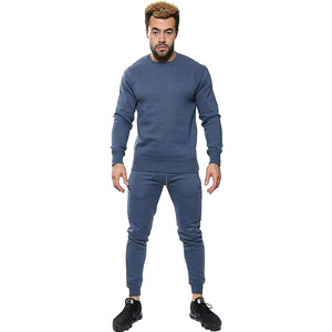Men's 80% Cotton 20% Polyester Fleece Plain Hoodies & Sweatshirts With Matching Trouser Pants Tracksuit Sets - Product Image 4