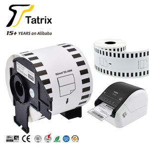 Tatrix DK22205 62mm Noir sur Blanc Auto-Adhésif Thermique Papier Gratuite Rouleau D'étiquettes DK-22205 DK22205 pour Frère QL-700 <span class=keywords><strong>Imprimante</strong></span> - Product Image 1