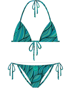 Service OEM, maillots de bain bikini personnalisés, vêtements de plage, ensemble deux pièces, séchage rapide, polyester, ensemble de maillots de bain et de paréo - Product Image 5