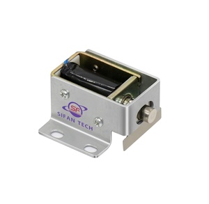 Électroaimant miniature à cadre <span class=keywords><strong>métallique</strong></span> DC 24V, structure poussoir-tiroir, base pour application de verrouillage automatique de cabinet - Product Image 1