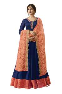 Listo para usar Nuevo diseñador Bordado Trabajo Seda suave Lehenga Choli Diseñador indio Lehenga Choli con blusa ApparelGarment - Product Image 3