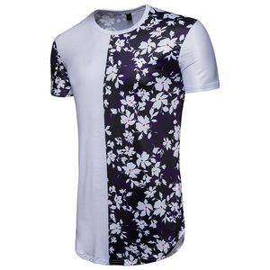 Venta al por mayor caliente personalizar peso pesado nueva moda de alta calidad bloque de color impreso media manga camiseta - Product Image 2