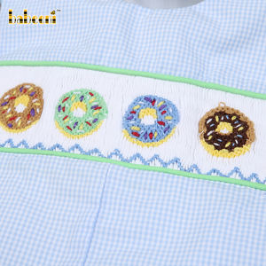 Peto Corto para Bebé BB1946, Azul Bebé y Rojo a Cuadros, 100% Algodón, Estilo Smocked, para Niño, Temporada de Primavera, Cierre con Botones a Presión, Certificado OEKO-TEX - Product Image 5