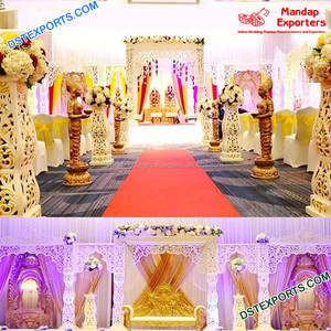 Exclusive Delizio FIJI Traditional Golden Round Wedding Mandap Set Elegant Vintage Portable Fiberglass Sparking Australia Sale - Product Image 5
