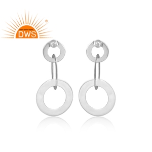 Boucle d'oreille Style cordage fait à la main, bijoux en argent Sterling 925 massif, rond, vente en gros, offre spéciale - Product Image 4