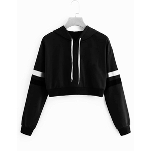 Sudadera corta con capucha para mujer, conjunto de chándal de Fitness, Sudadera corta informal de manga larga con capucha personalizada - Product Image 1