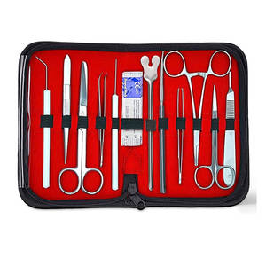 ชุดอุปกรณ์ผ่าตัดชั้นสูง ได้รับการรับรองมาตรฐาน CE ระดับ I สำหรับห้องปฏิบัติการชีววิทยา แผ่นซิลิโคนนำกลับมาใช้ใหม่ได้ ชุดผ่าตัดกายวิภาคศาสตร์ มีดผ่าตัดสแตนเลส - Product Image 3