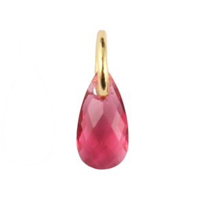 Nouvelle vente checker cut connecteur de pierres précieuses de quartz rouge 5x10mm forme de poire à facettes coupe pendentif plaqué or connecteur fait main - Product Image 4