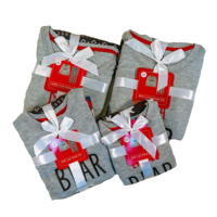 Ensemble de vêtements d'hiver pour enfants en jersey thermique 4 pièces, pyjama de Noël pour la famille