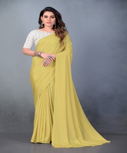 Las señoras visten ropa Sari de seda India - Product Image 1